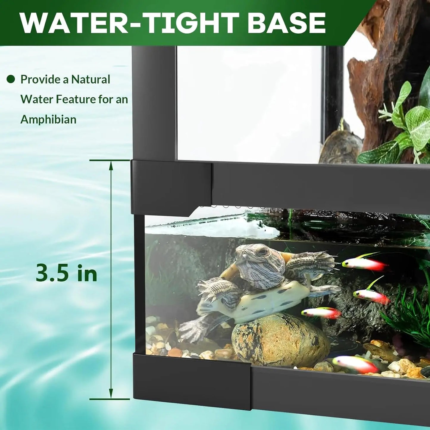 Anti-Escape Glass Reptile Tank – Ventilated Dual-Door Terrarium