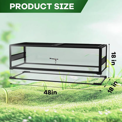Anti-Escape Glass Reptile Tank – Ventilated Dual-Door Terrarium